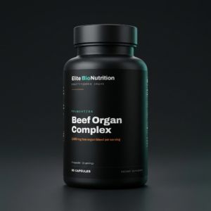Elite BioNutrition Beef Organ Complex — 60 capsules, matte black bottle