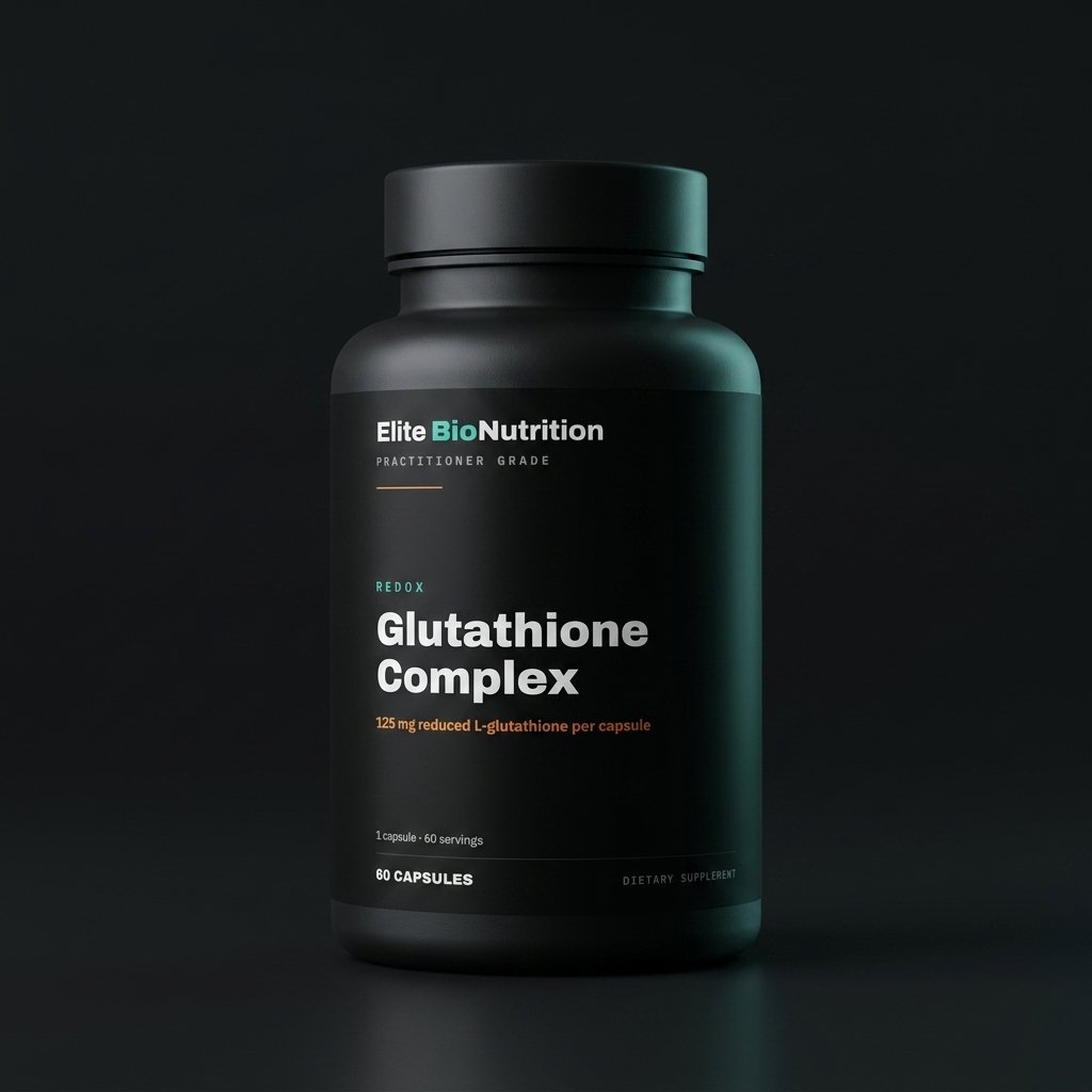 Elite BioNutrition Glutathione Complex — 60 capsules, matte black bottle