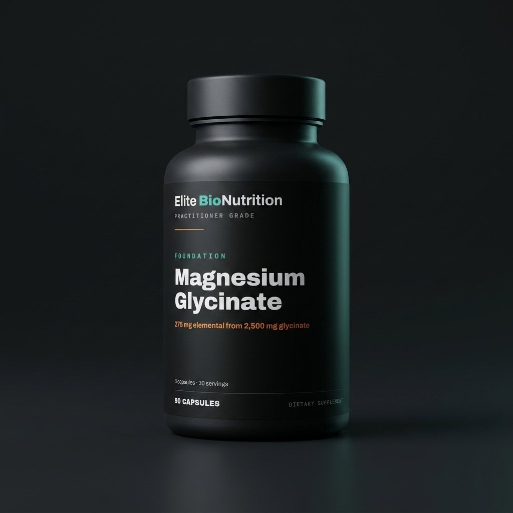 Elite BioNutrition Magnesium Glycinate — 90 capsules, matte black bottle