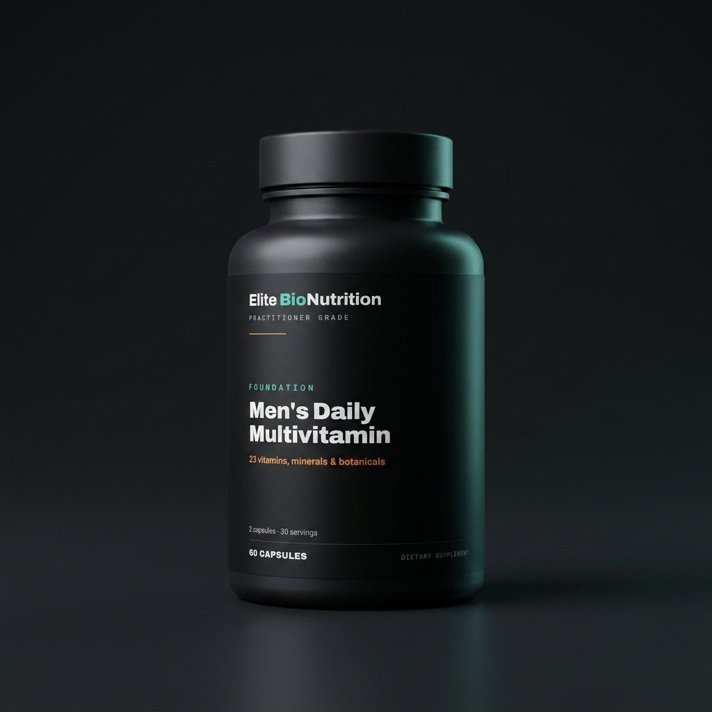 Elite BioNutrition Men's Daily Multivitamin — 60 capsules, matte black bottle