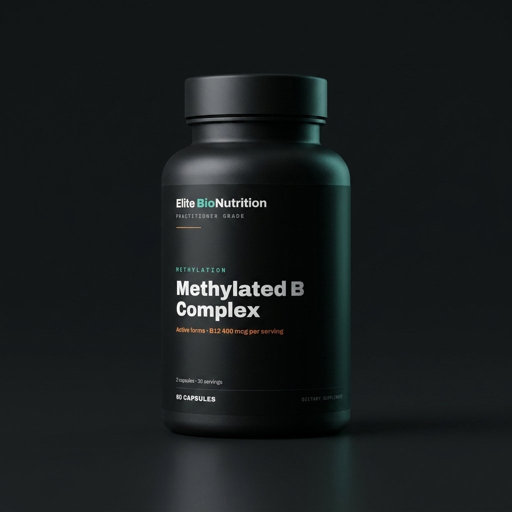 Elite BioNutrition Methylated B Complex — 60 capsules, matte black bottle