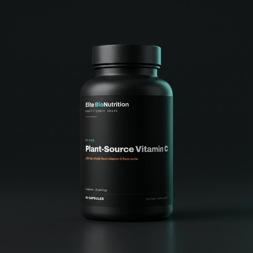 Elite BioNutrition Plant-Source Vitamin C — 60 capsules, matte black bottle