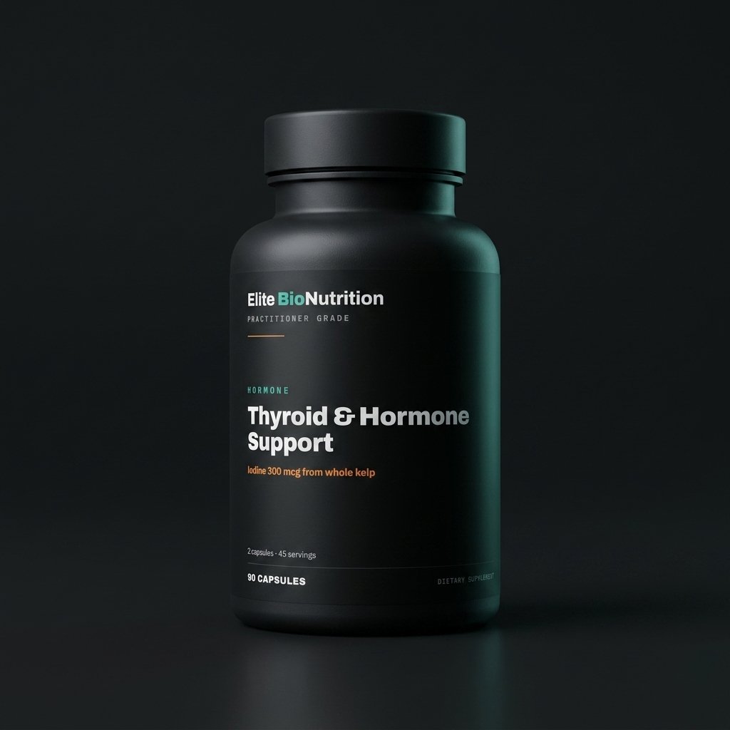 Elite BioNutrition Thyroid & Hormone Support — 90 capsules, matte black bottle