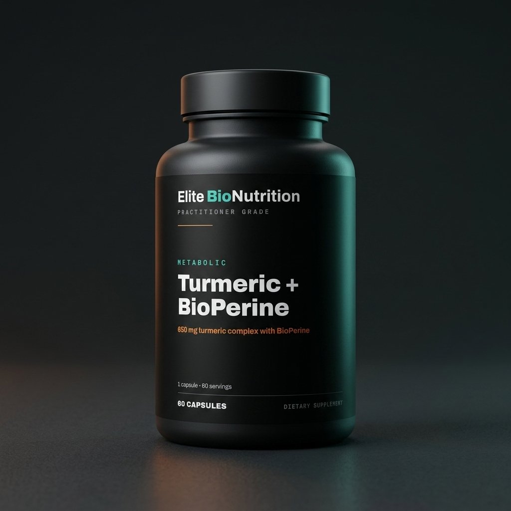 Elite BioNutrition Turmeric + BioPerine — 60 capsules, matte black bottle
