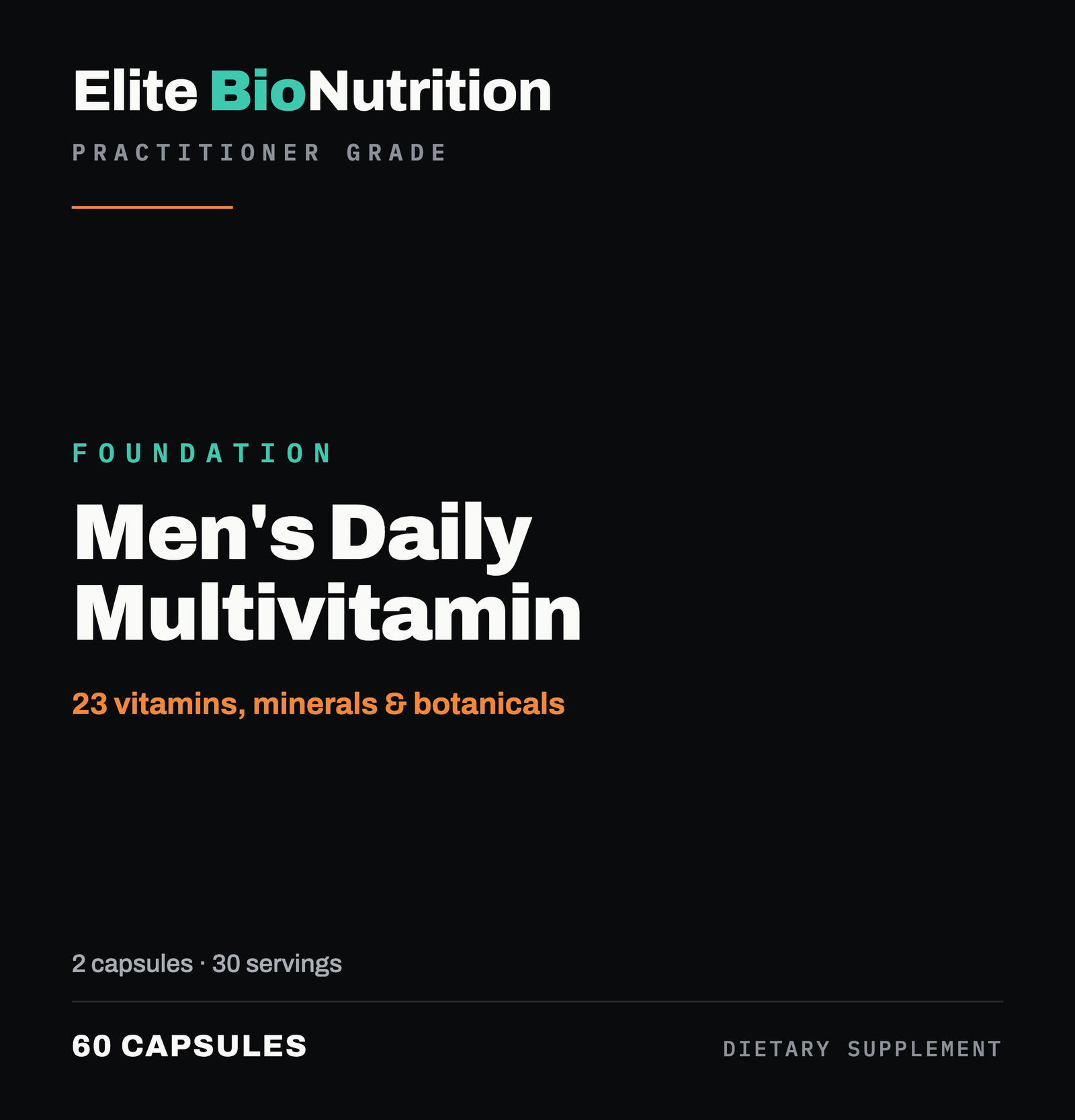 Full label artwork for Men's Daily Multivitamin