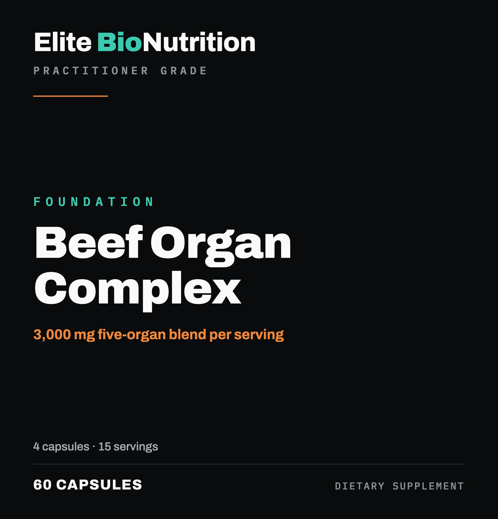 Full label artwork for Beef Organ Complex