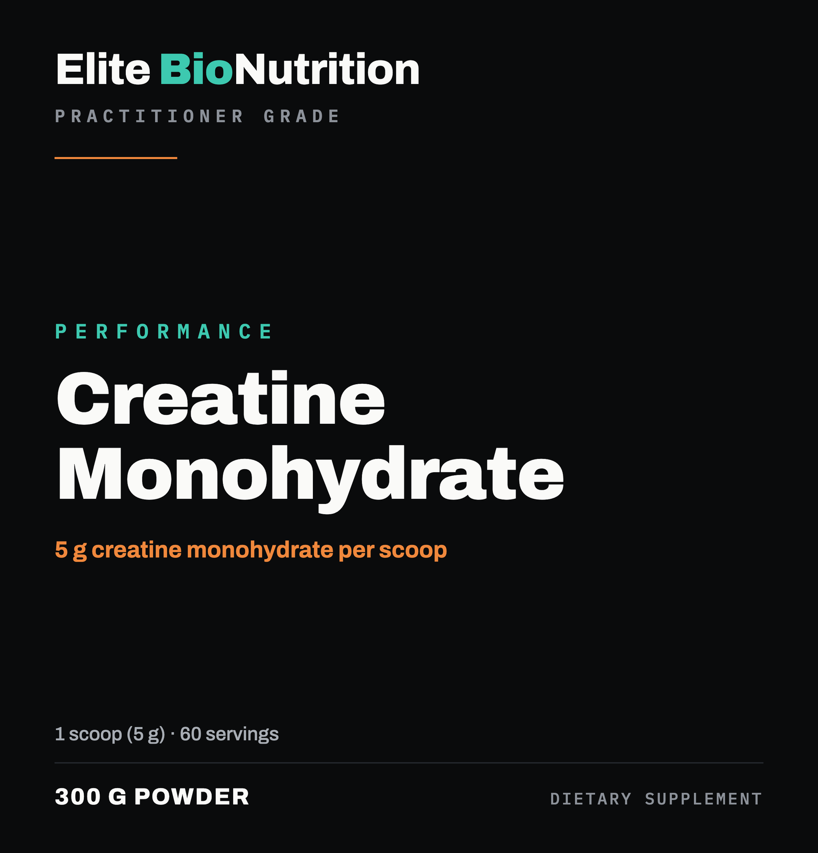Full label artwork for Creatine Monohydrate