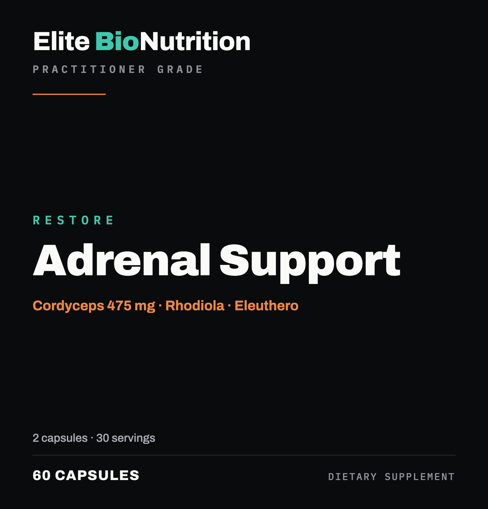 Full label artwork for Adrenal Support