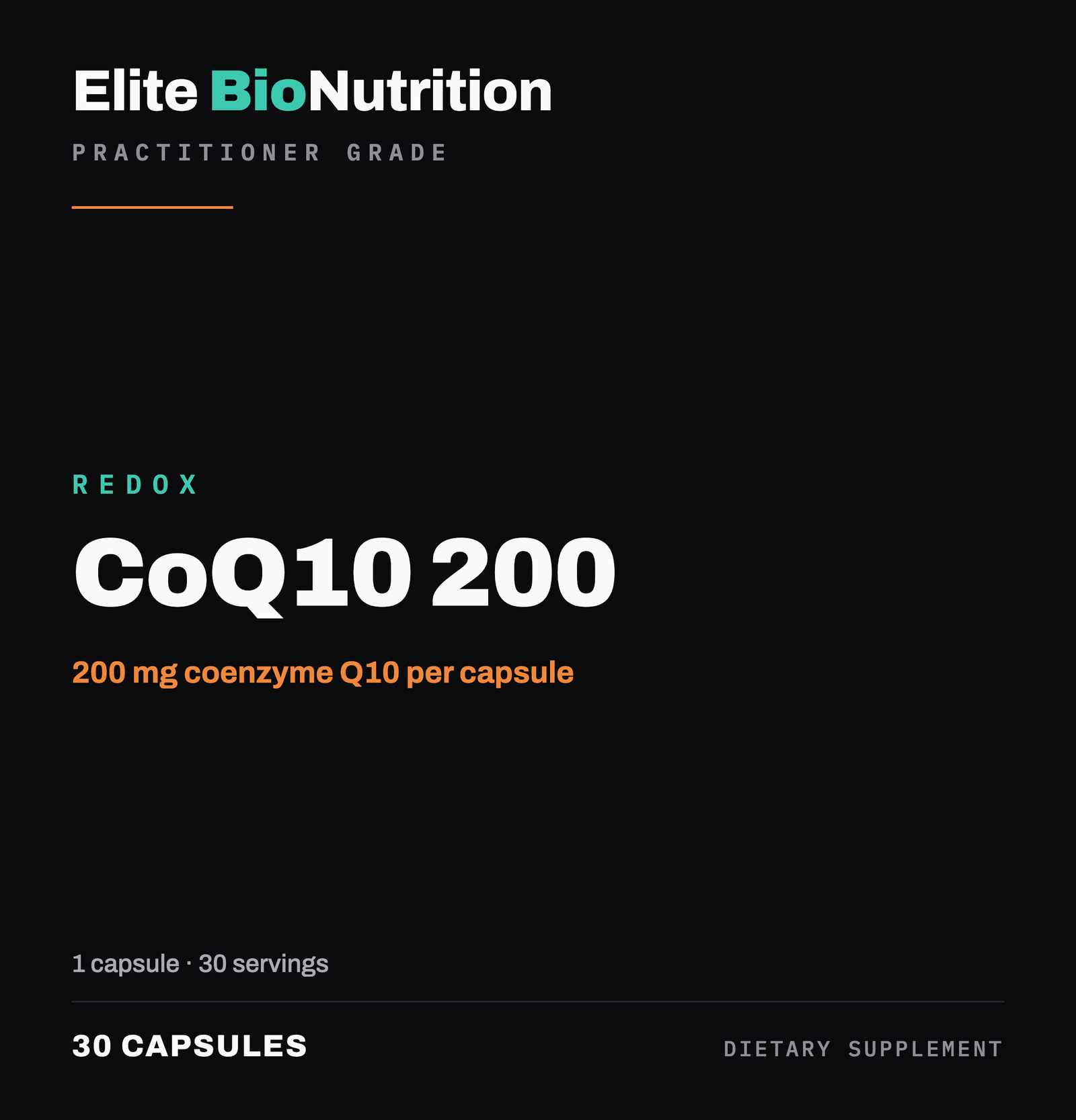 Full label artwork for CoQ10 200