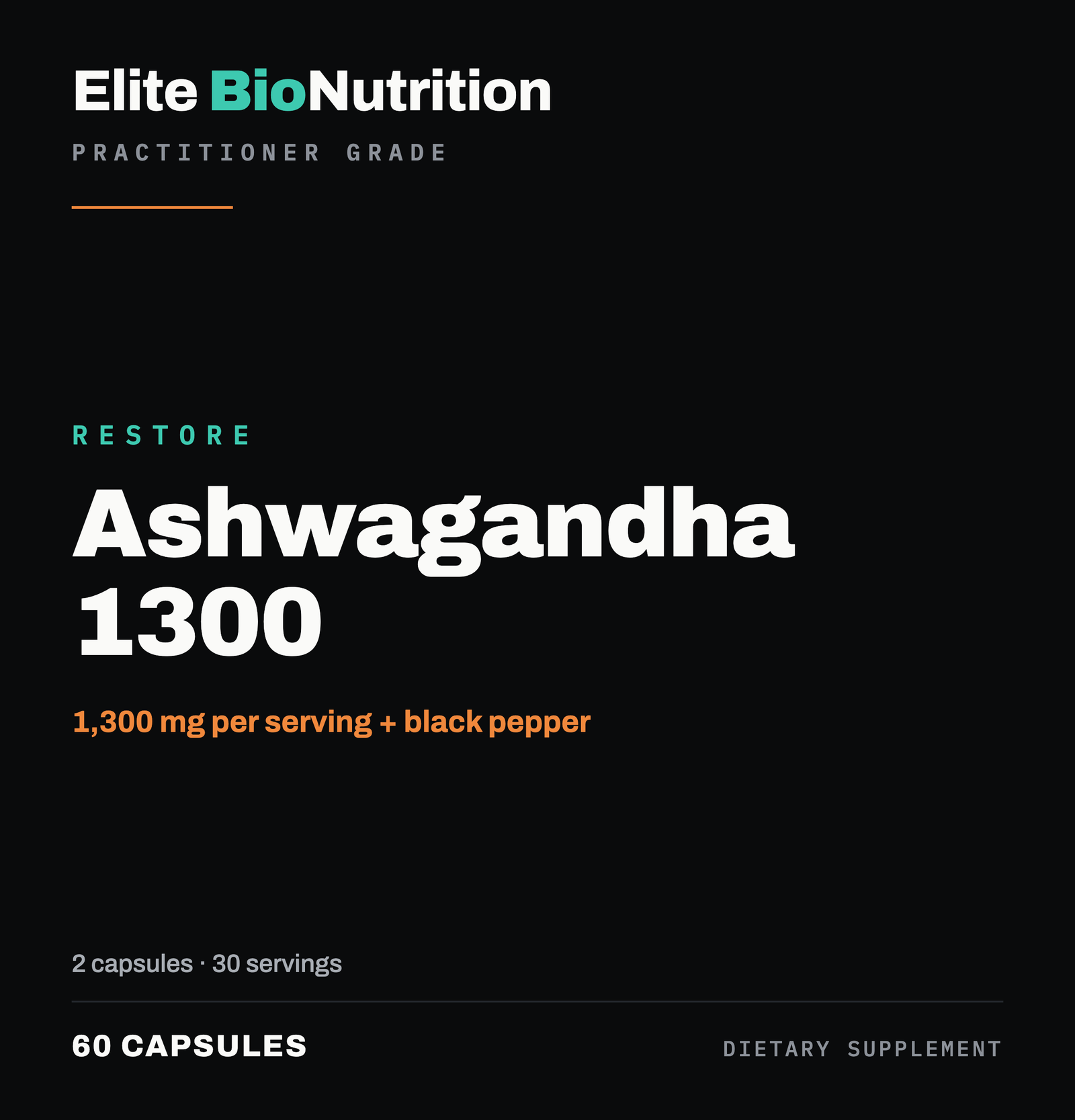 Full label artwork for Ashwagandha 1300