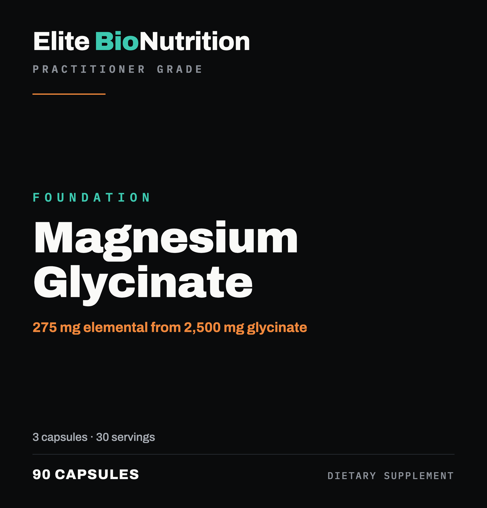Full label artwork for Magnesium Glycinate